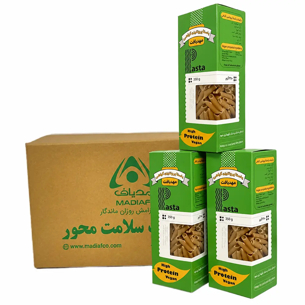 پاستا پروتئینه گیاهی پنه کارتنی پاستا پروتئينه وگان پنه | پک15 تايي - تصویر 1